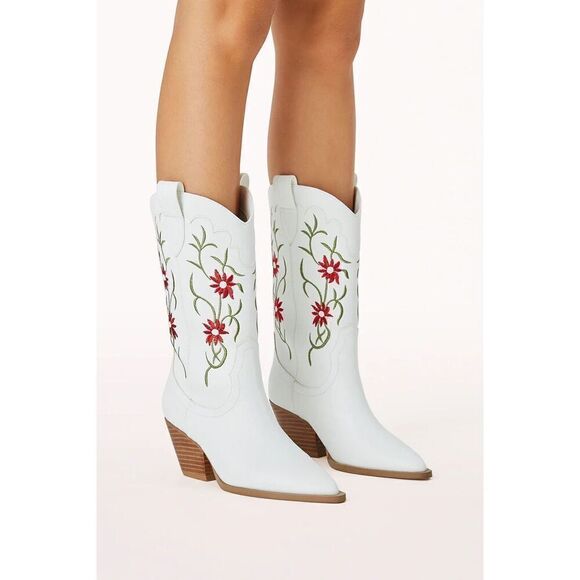 Billini Shoes - BiLLiNi Women's Yanet  Western Red Boots Pointed Toe Chunky Heel Boots size 8